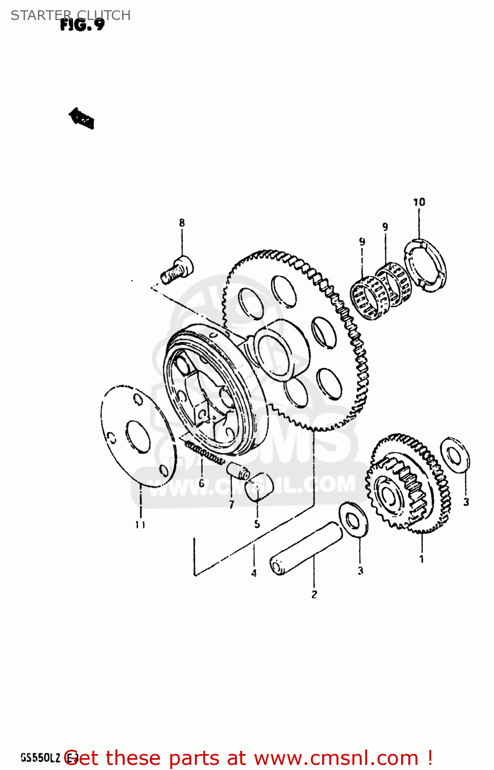 STARTER CLUTCH GS550L 1982 (Z) USA (E03)