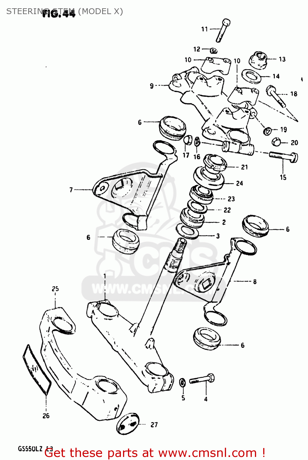 STEERING STEM (MODEL X) GS550L 1982 (Z) USA (E03)
