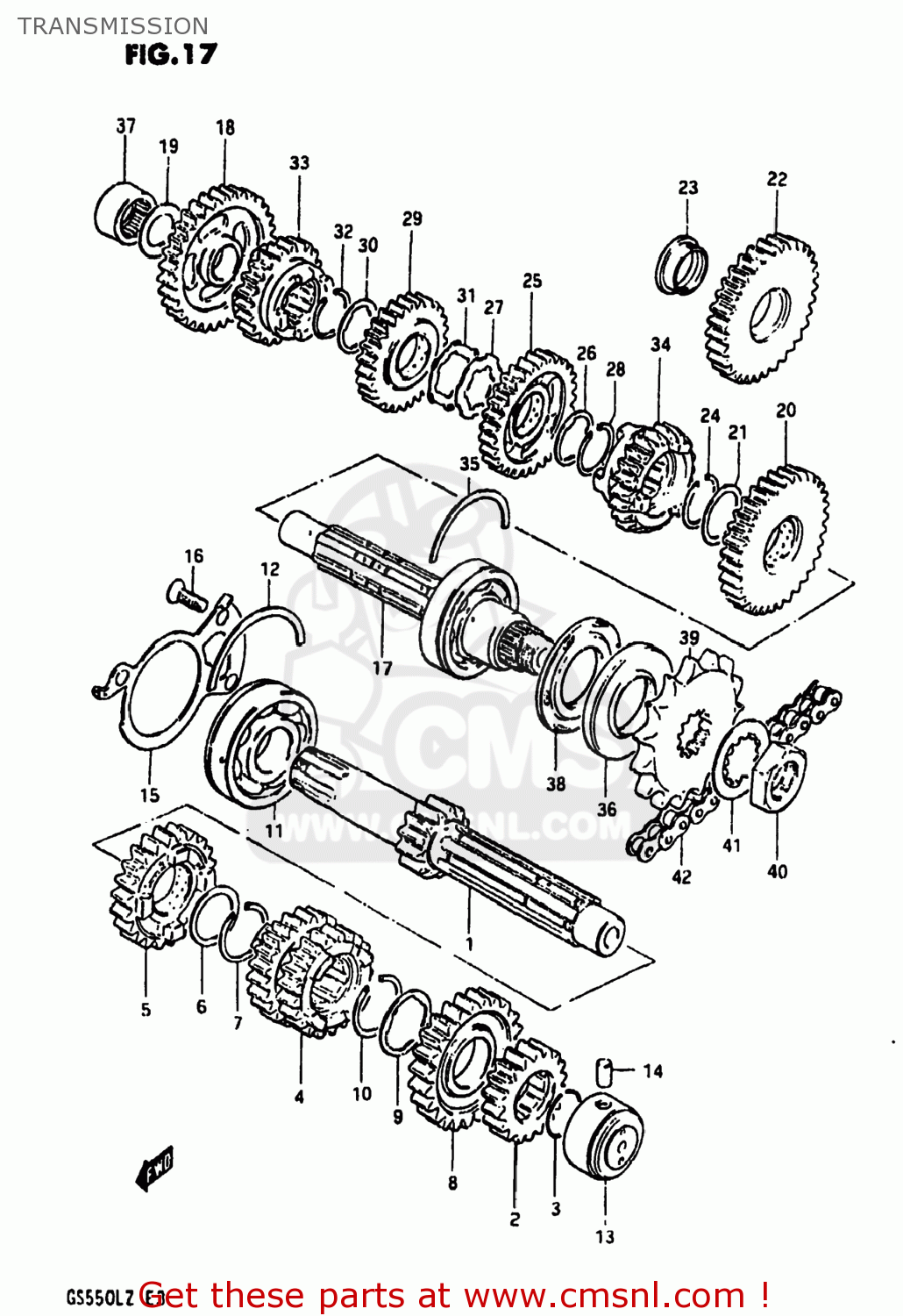 TRANSMISSION GS550L 1982 (Z) USA (E03)