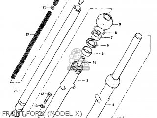 FRONT FORK (MODEL X) - GS550L 1982 (Z) USA (E03)
