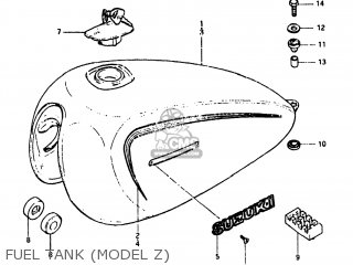 FUEL TANK (MODEL Z) - GS550L 1982 (Z) USA (E03)