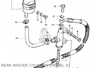 REAR MASTER CYLINDER (MODEL X) - GS550L 1982 (Z) USA (E03)
