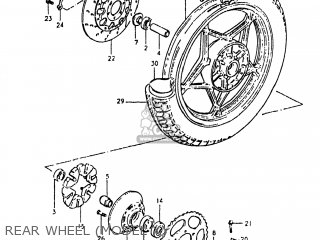 REAR WHEEL (MODEL X) - GS550L 1982 (Z) USA (E03)