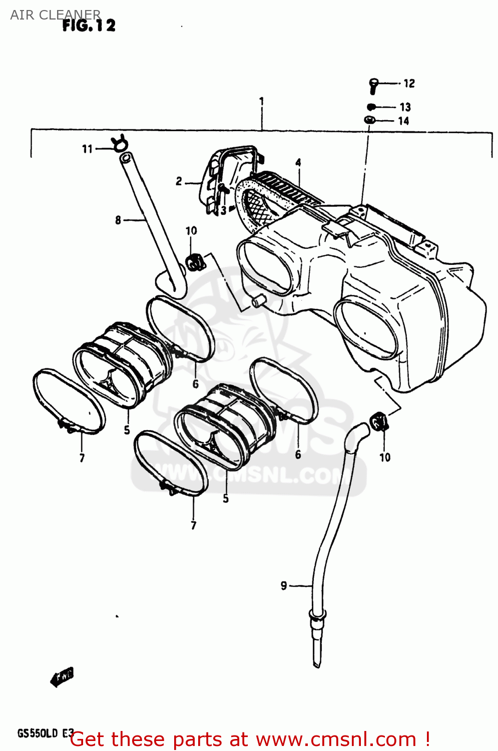 AIR CLEANER GS550L 1983 (D) USA (E03)