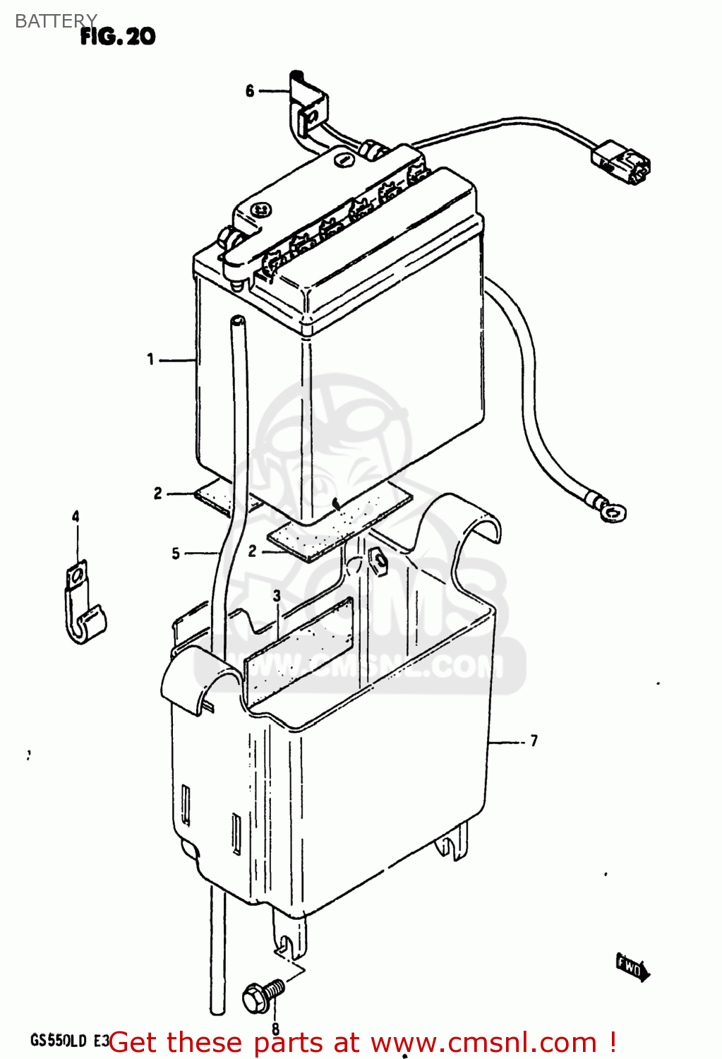 BATTERY GS550L 1983 (D) USA (E03)