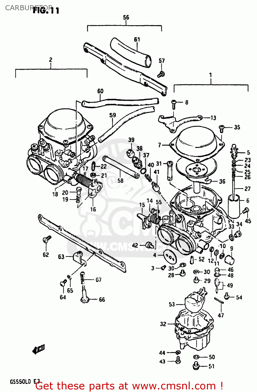 CARBURETOR GS550L 1983 (D) USA (E03)