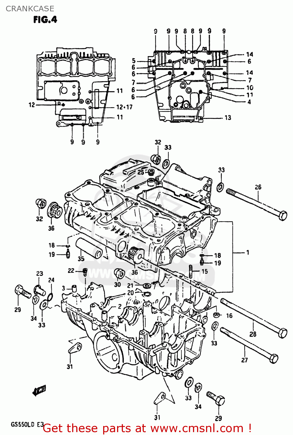 CRANKCASE GS550L 1983 (D) USA (E03)