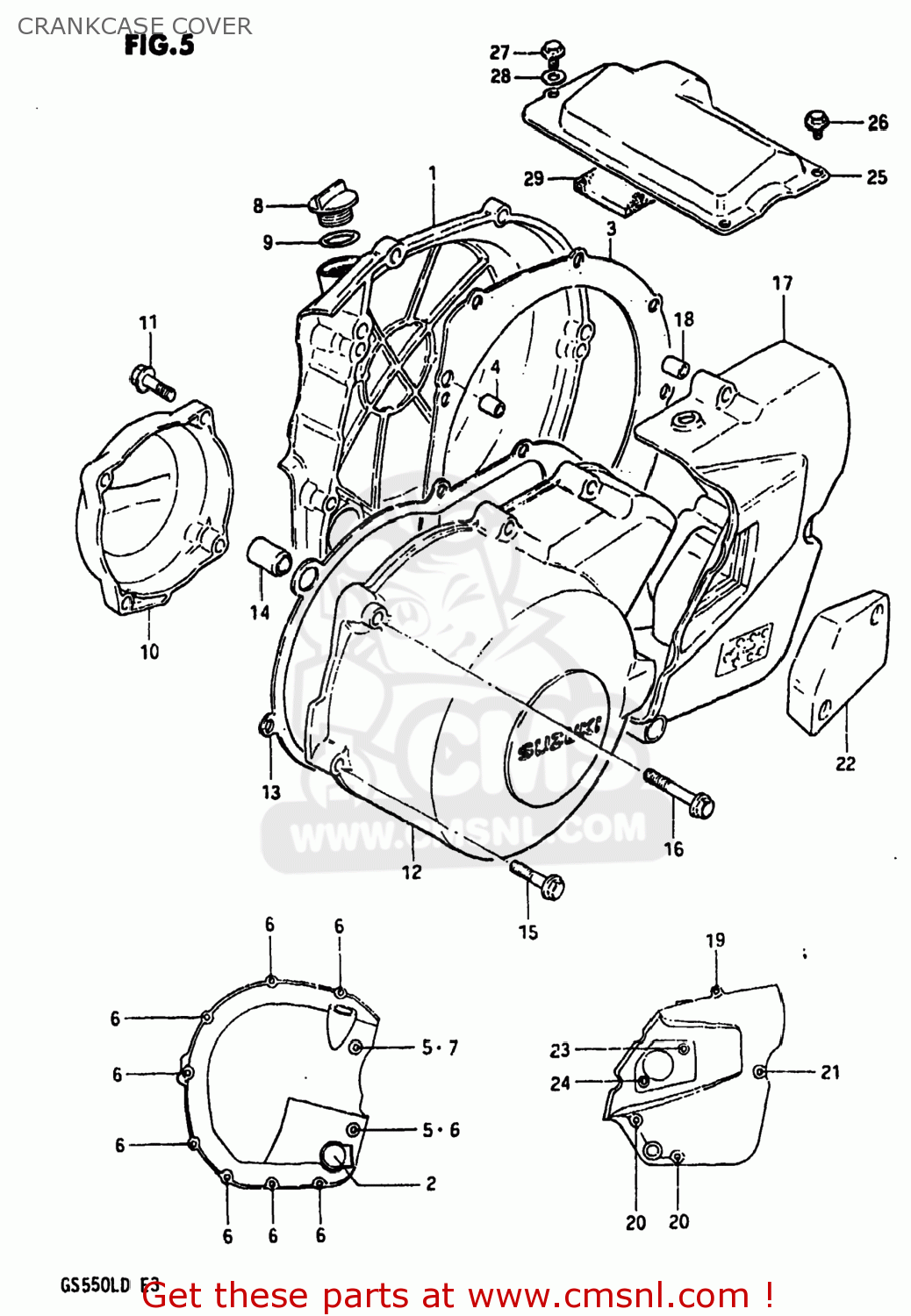 CRANKCASE COVER GS550L 1983 (D) USA (E03)