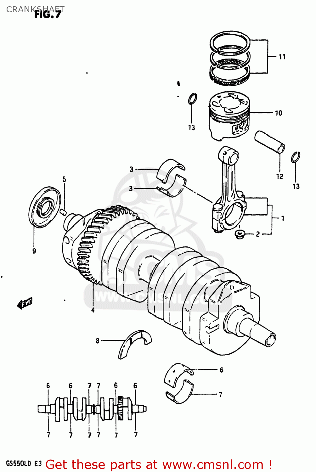 CRANKSHAFT GS550L 1983 (D) USA (E03)
