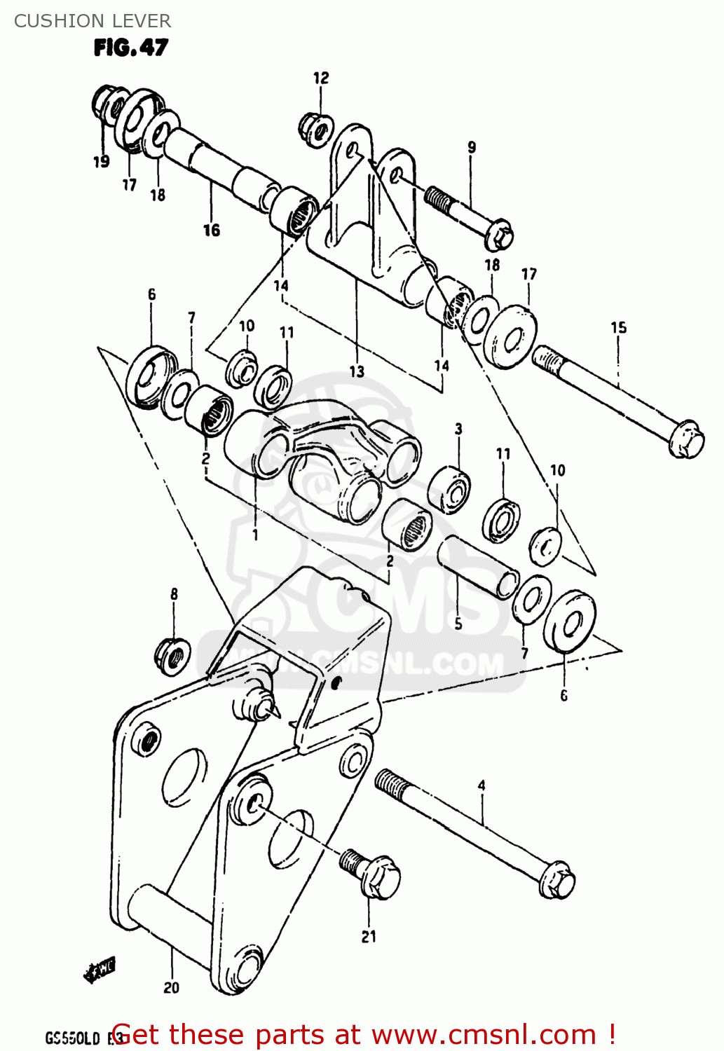 CUSHION LEVER GS550L 1983 (D) USA (E03)