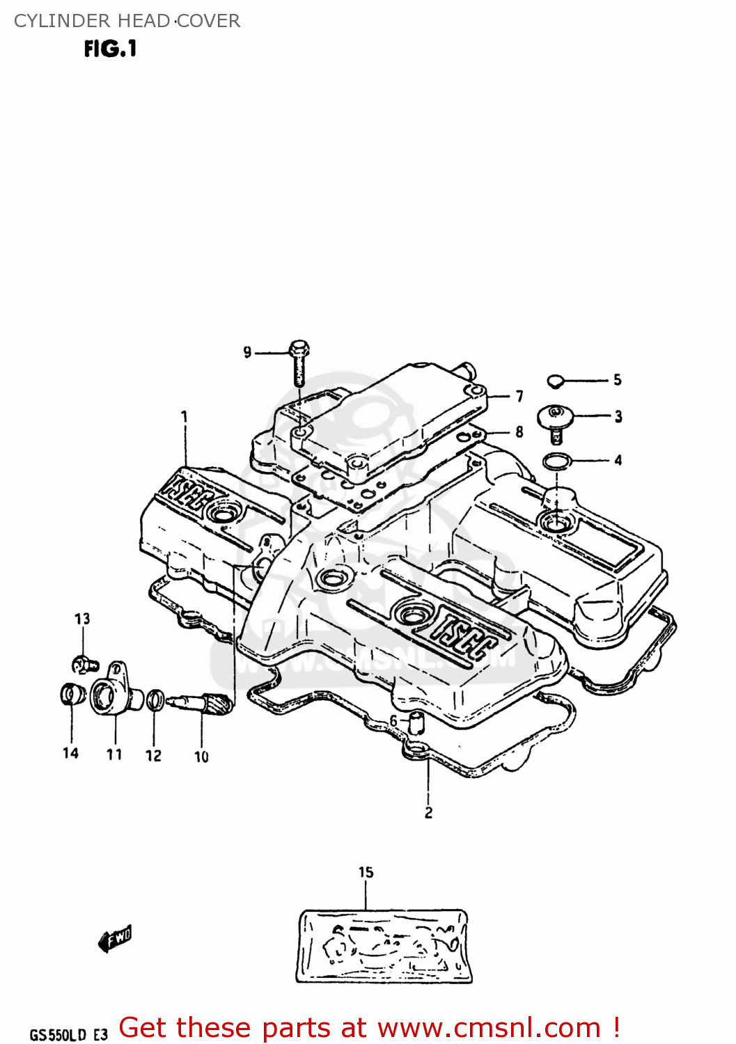 CYLINDER HEAD COVER GS550L 1983 (D) USA (E03)