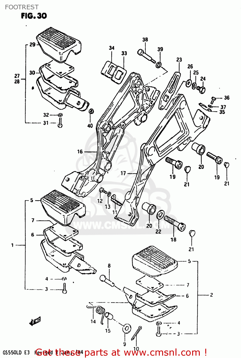 FOOTREST GS550L 1983 (D) USA (E03)
