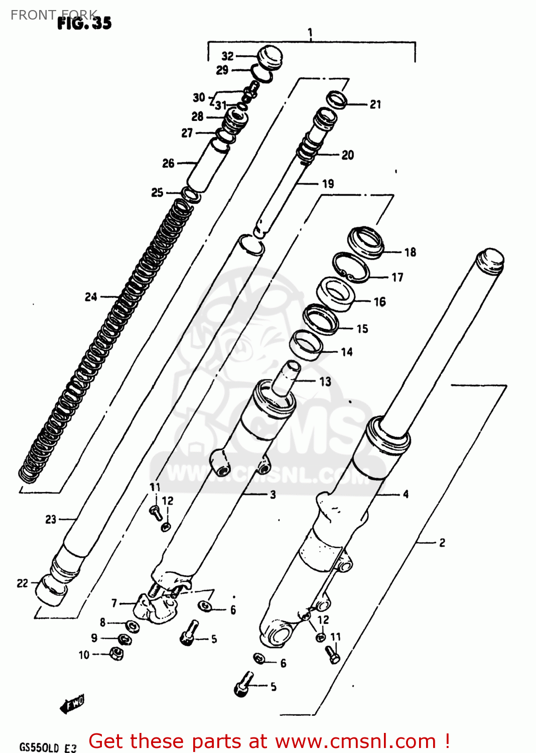 FRONT FORK GS550L 1983 (D) USA (E03)