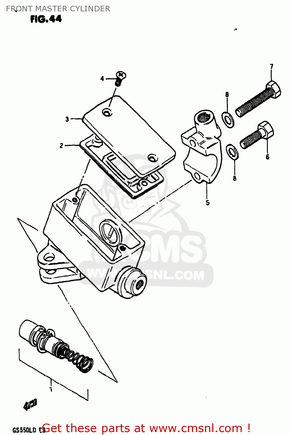 FRONT MASTER CYLINDER GS550L 1983 (D) USA (E03)