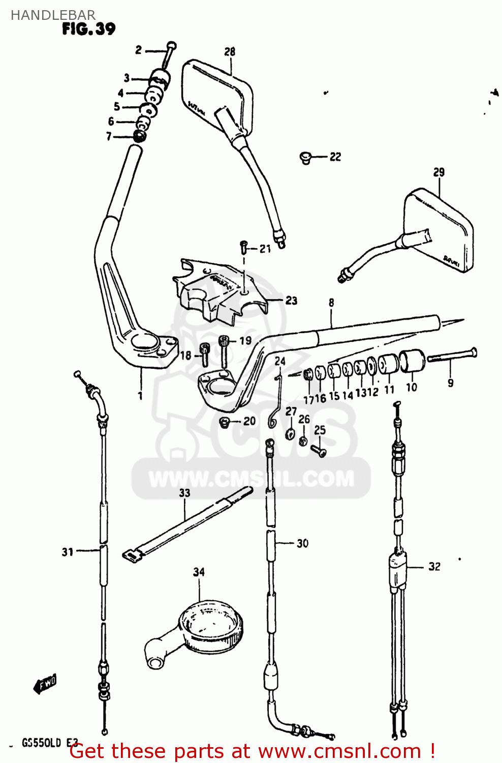 HANDLEBAR GS550L 1983 (D) USA (E03)