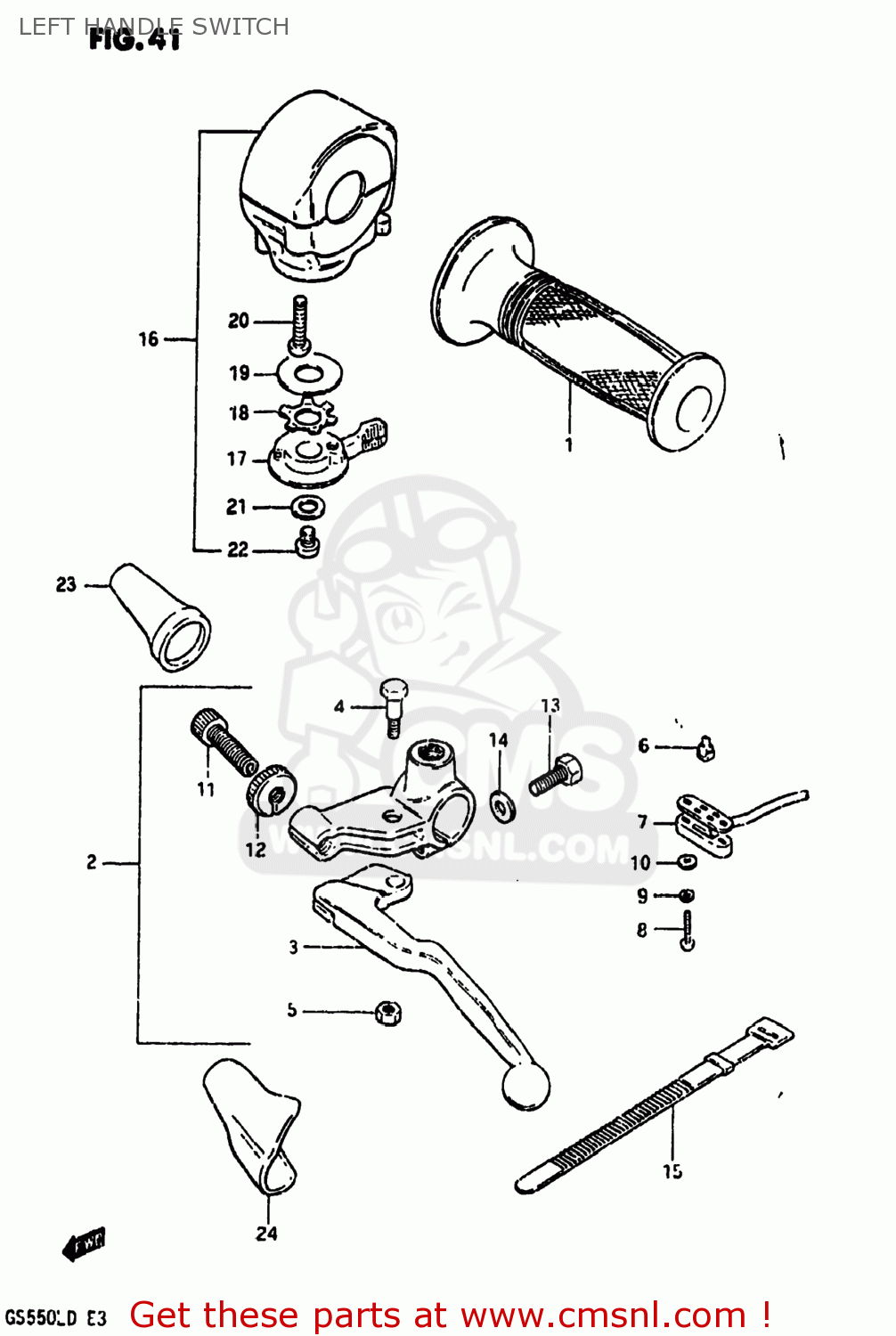 LEFT HANDLE SWITCH GS550L 1983 (D) USA (E03)
