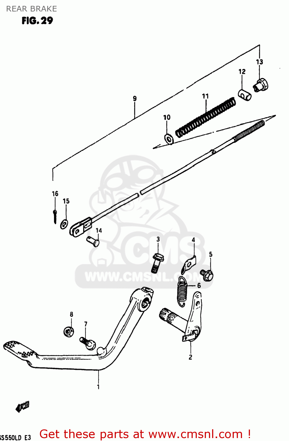 REAR BRAKE GS550L 1983 (D) USA (E03)