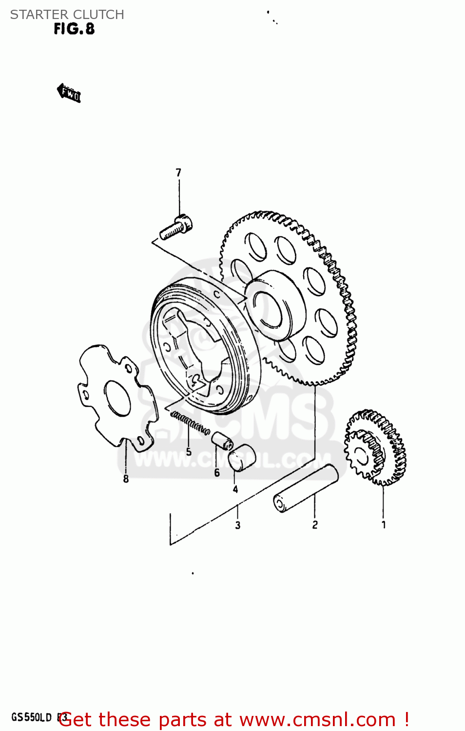 STARTER CLUTCH GS550L 1983 (D) USA (E03)