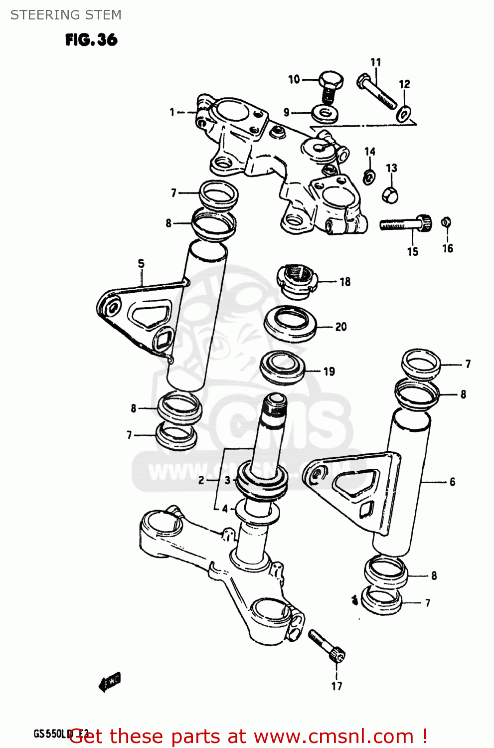 STEERING STEM GS550L 1983 (D) USA (E03)
