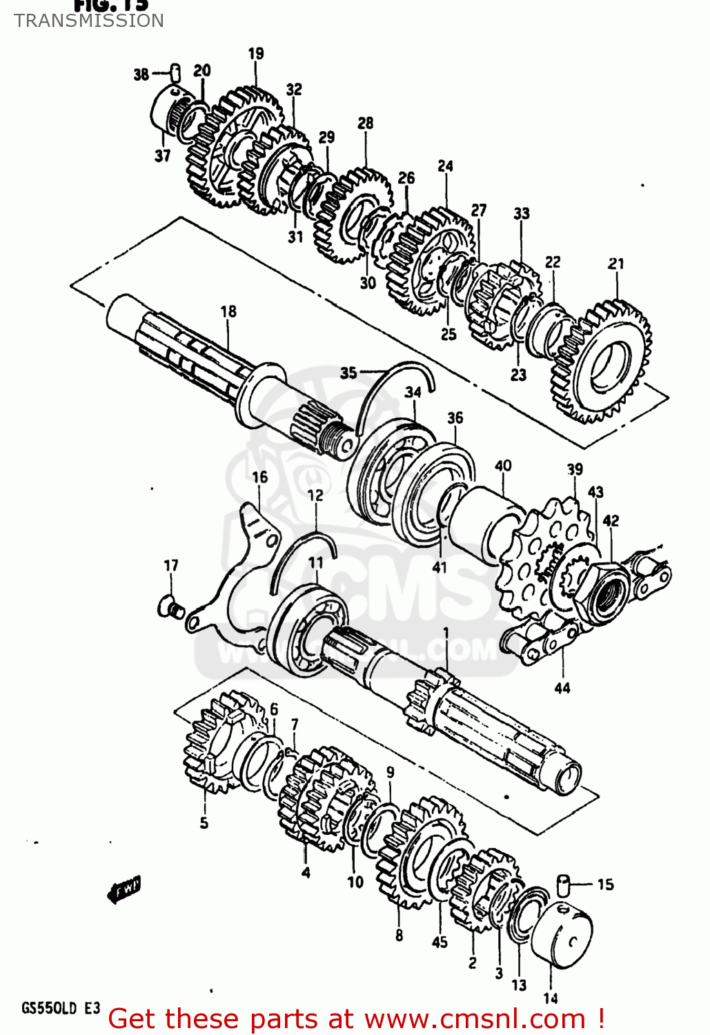 TRANSMISSION GS550L 1983 (D) USA (E03)
