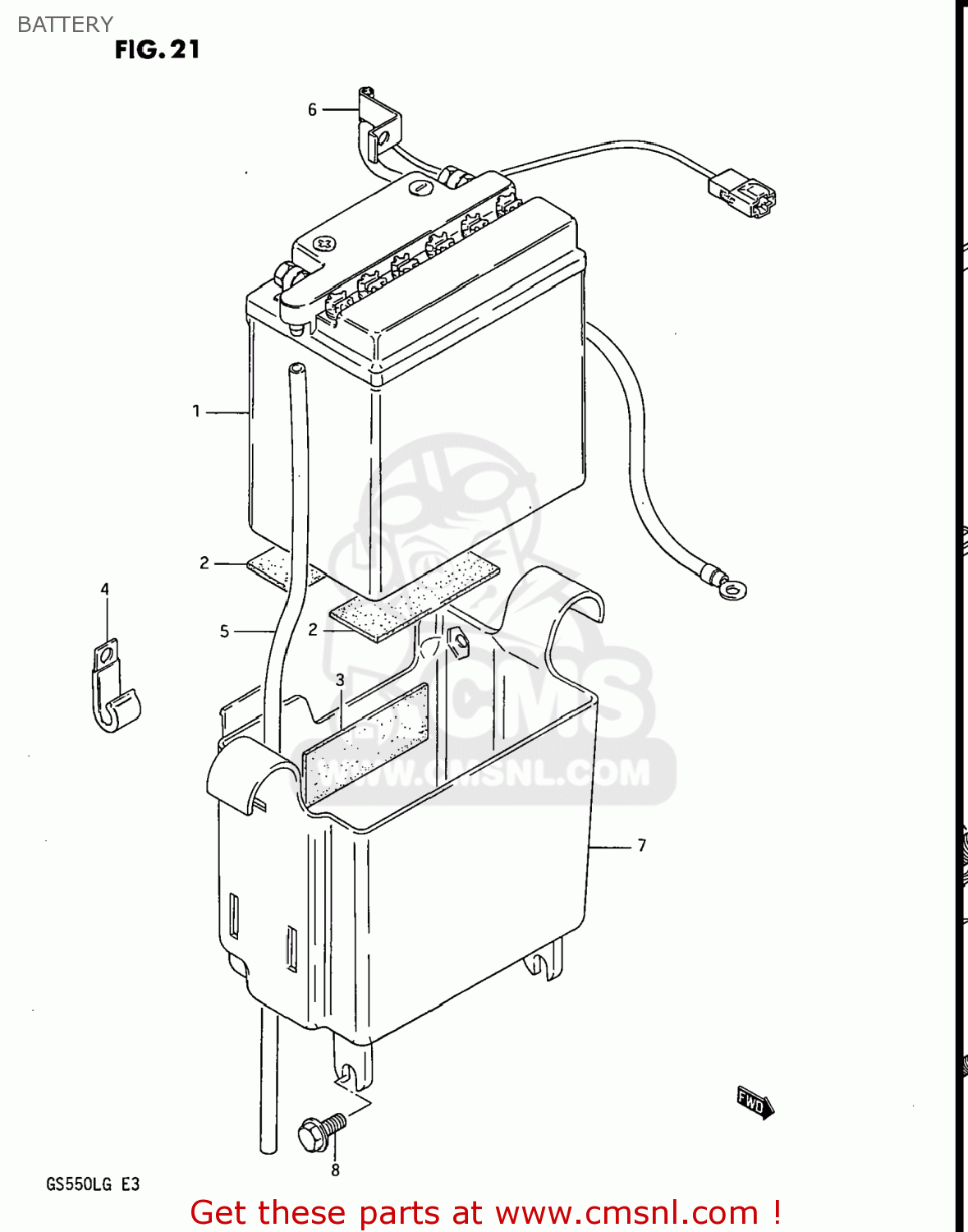 BATTERY GS550L 1985 (F) USA (E03)