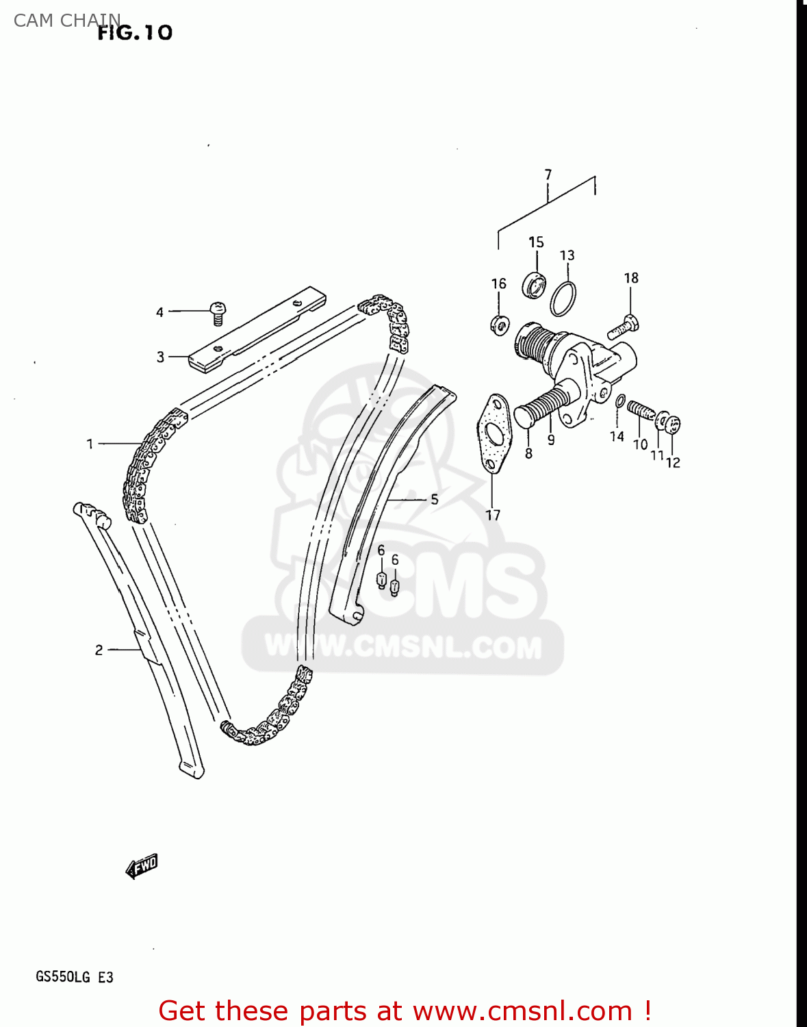 CAM CHAIN GS550L 1985 (F) USA (E03)