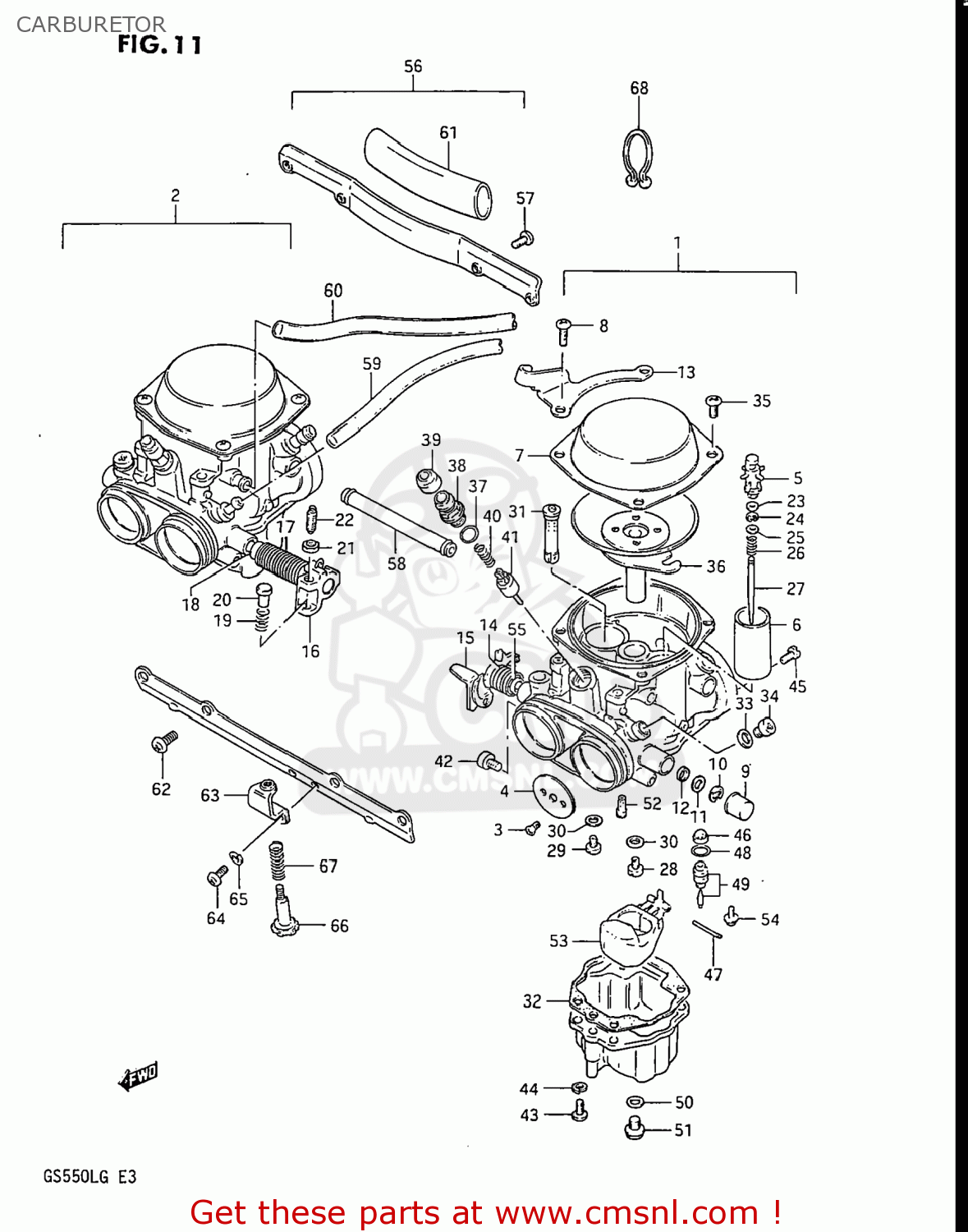 CARBURETOR GS550L 1985 (F) USA (E03)