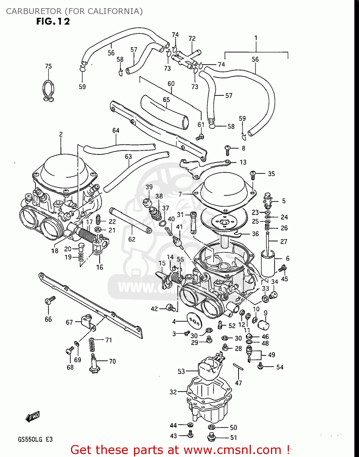 CARBURETOR (FOR CALIFORNIA) GS550L 1985 (F) USA (E03)