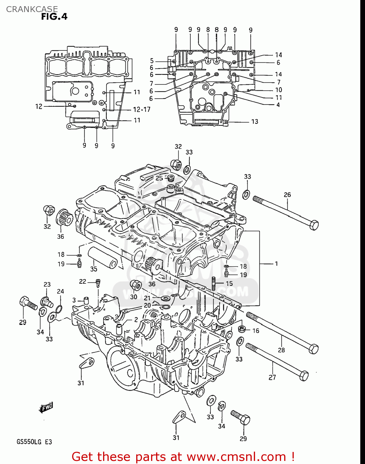 CRANKCASE GS550L 1985 (F) USA (E03)