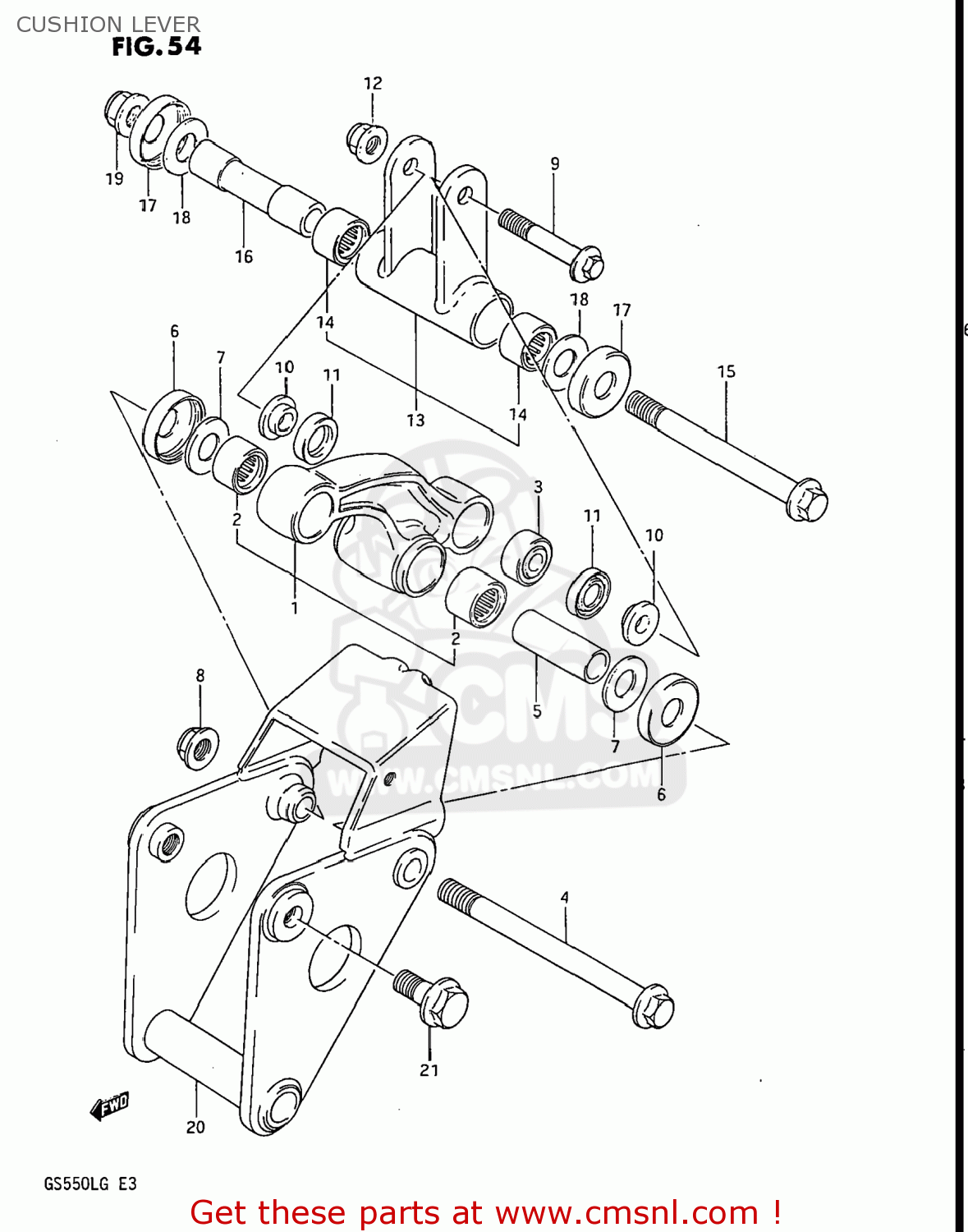 CUSHION LEVER GS550L 1985 (F) USA (E03)