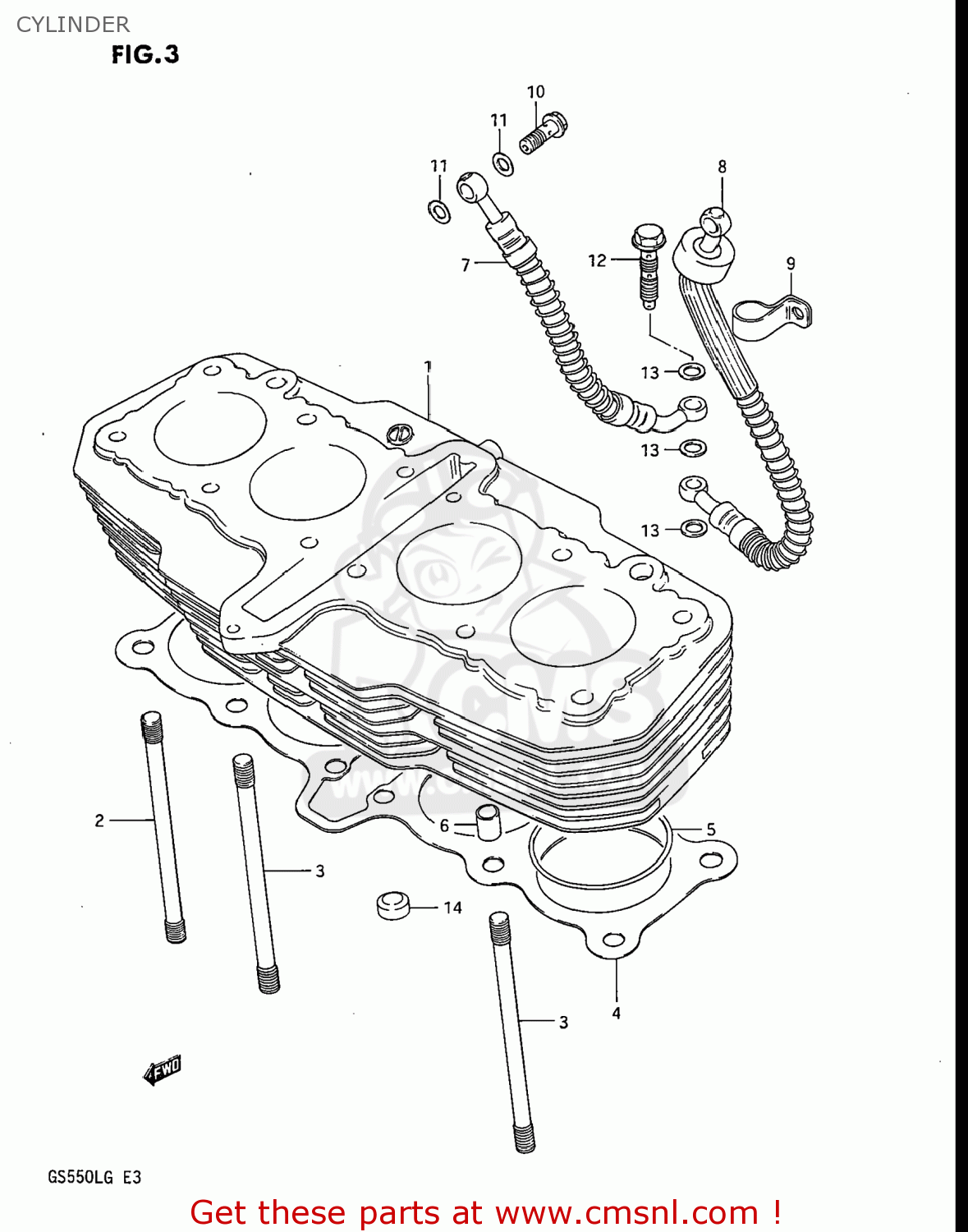 CYLINDER GS550L 1985 (F) USA (E03)
