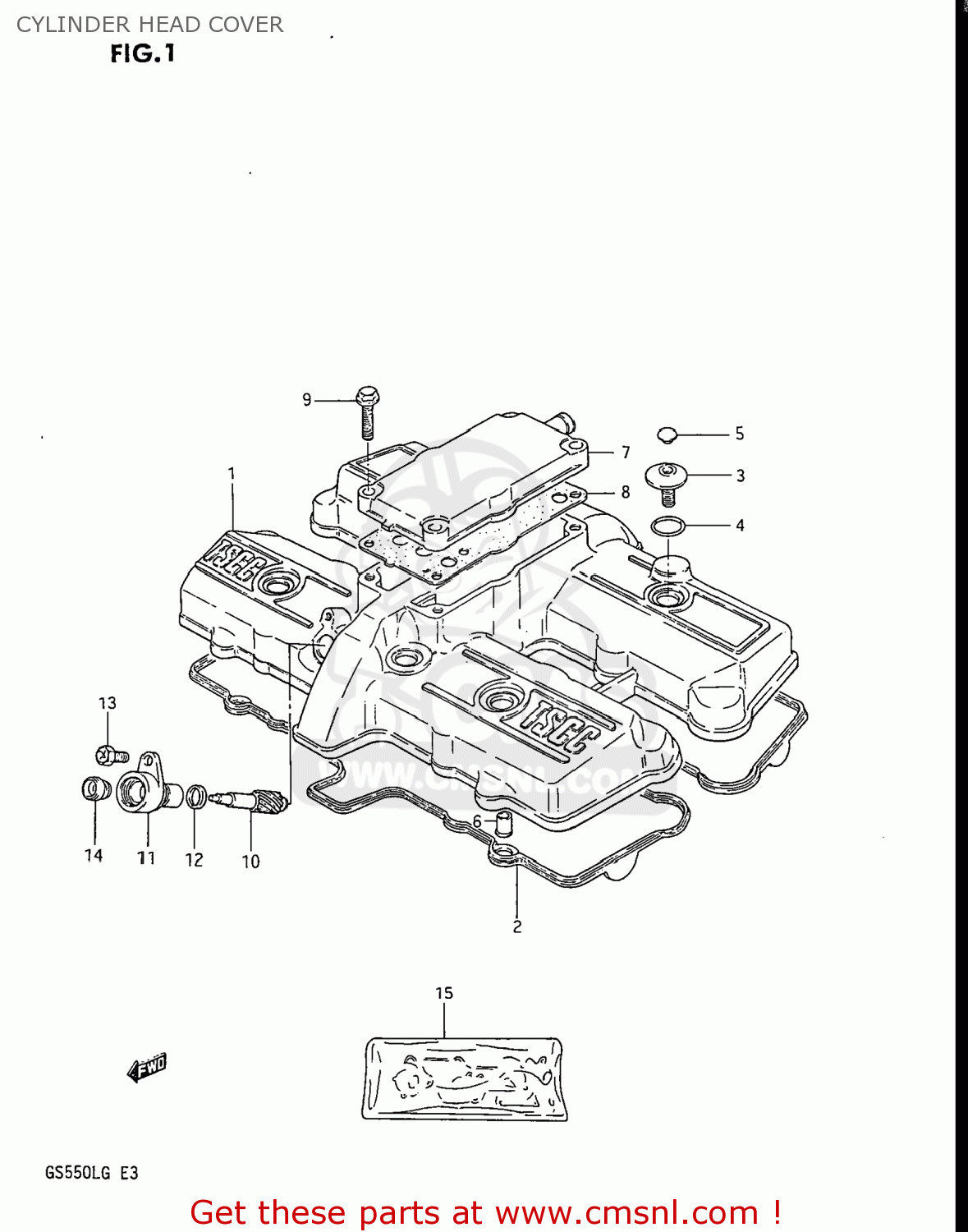 CYLINDER HEAD COVER GS550L 1985 (F) USA (E03)