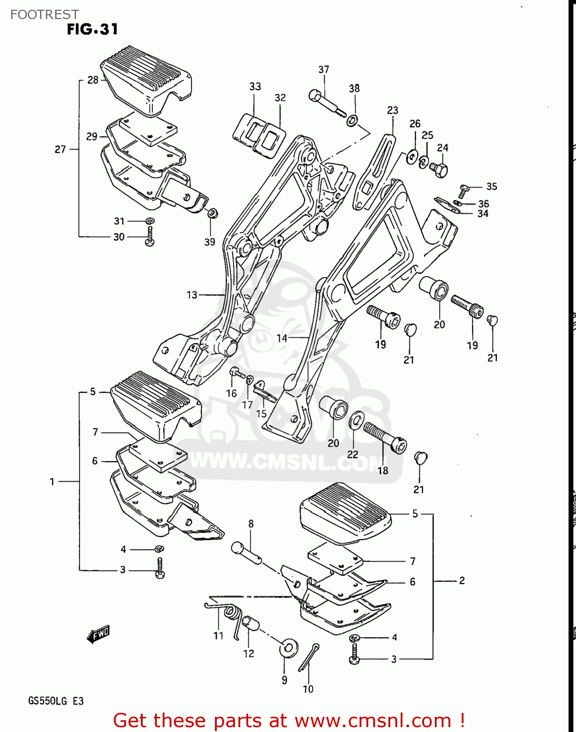 FOOTREST GS550L 1985 (F) USA (E03)