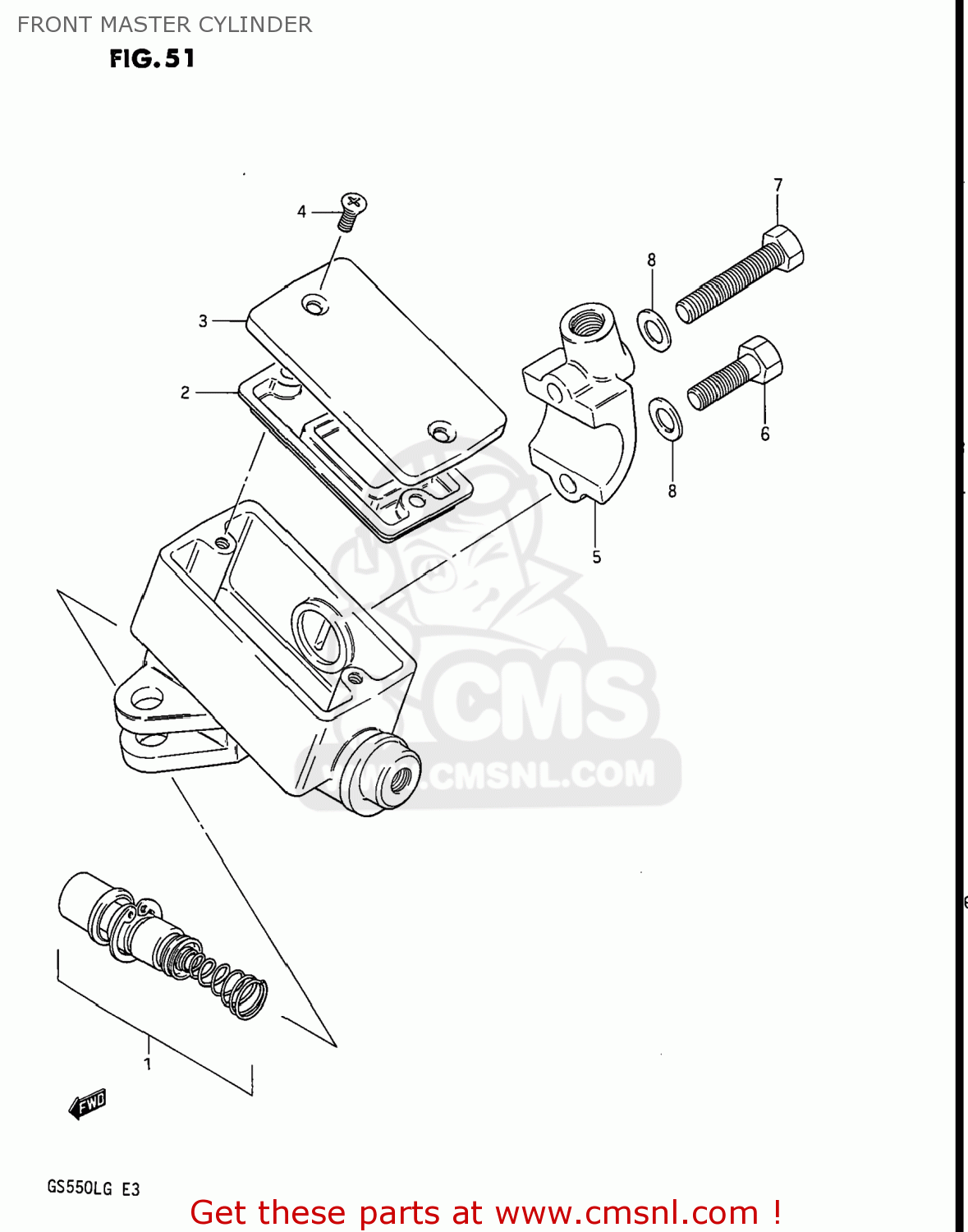 FRONT MASTER CYLINDER GS550L 1985 (F) USA (E03)