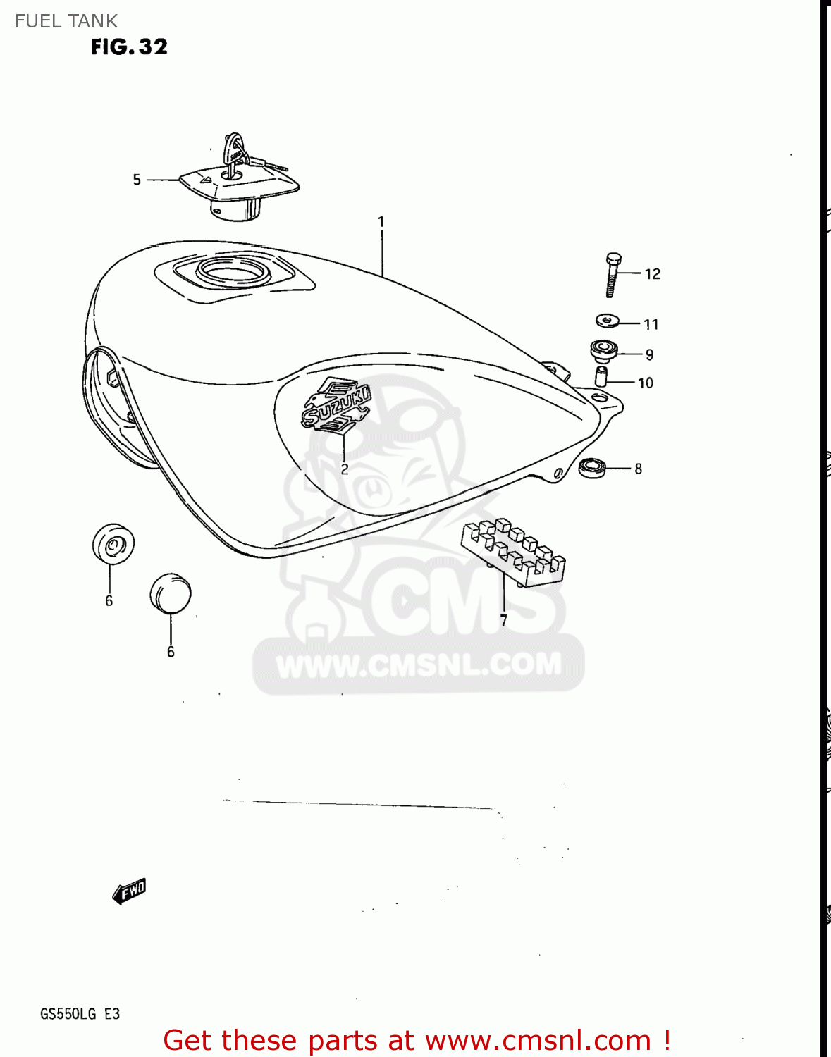 FUEL TANK GS550L 1985 (F) USA (E03)