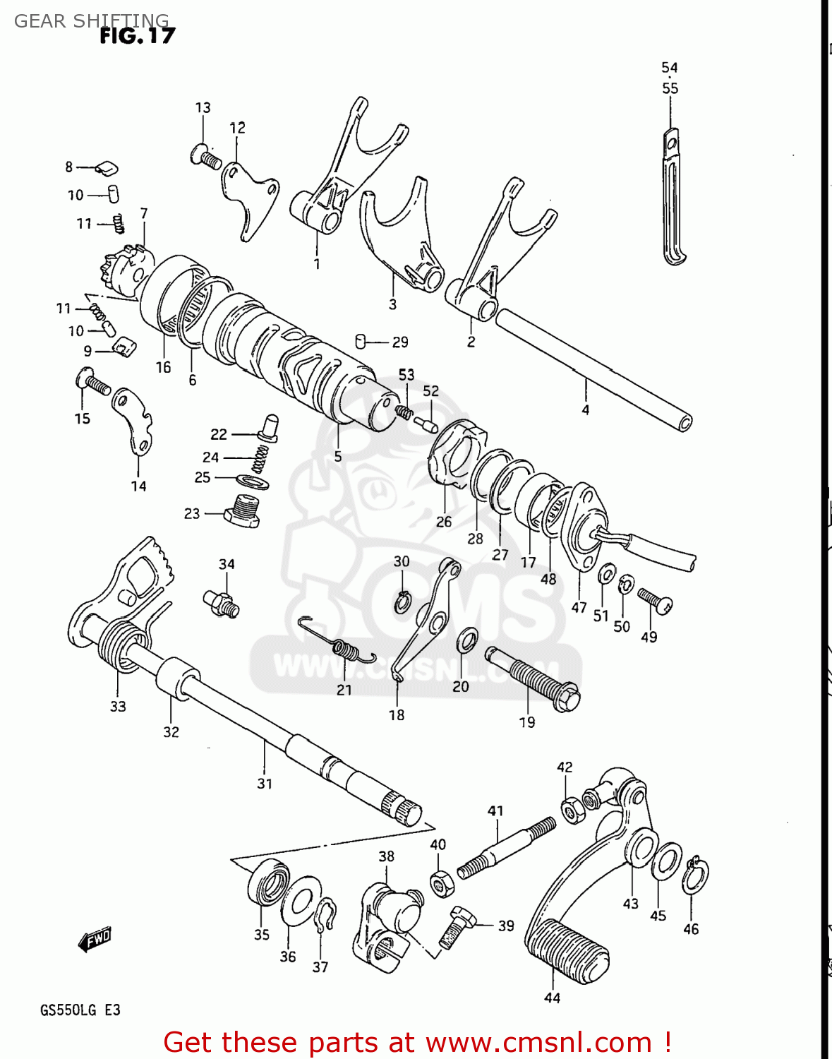 GEAR SHIFTING GS550L 1985 (F) USA (E03)