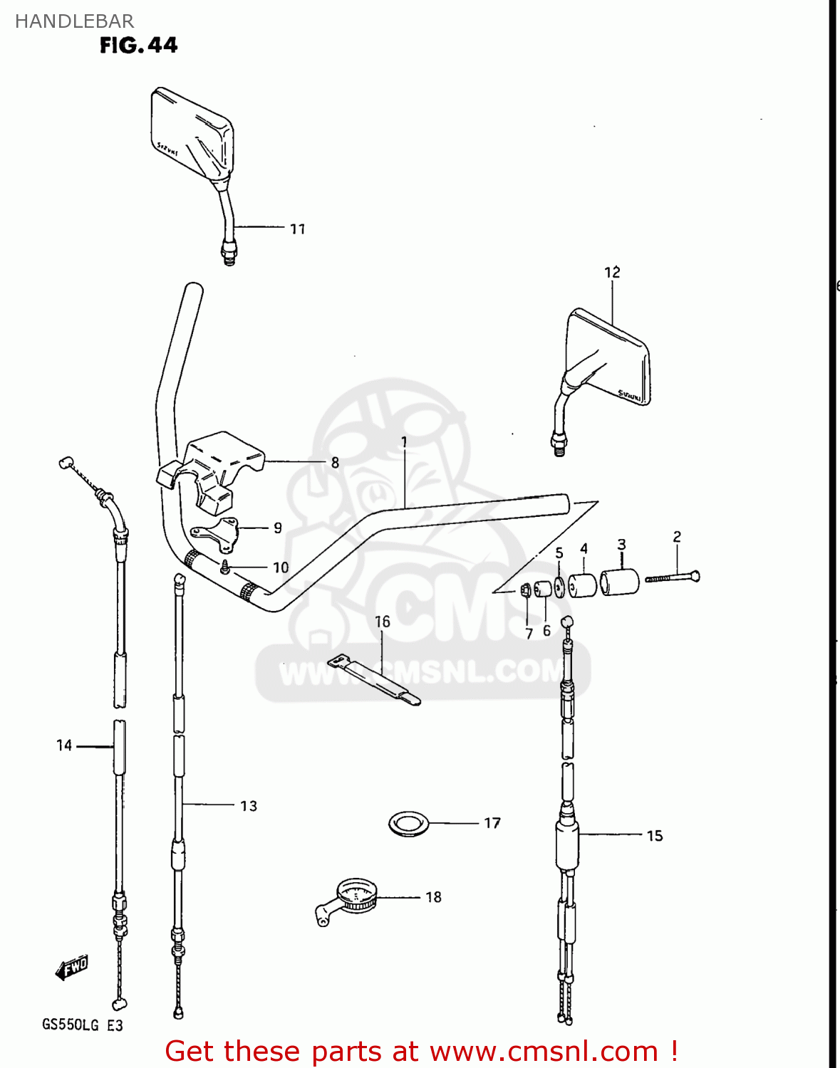 HANDLEBAR GS550L 1985 (F) USA (E03)