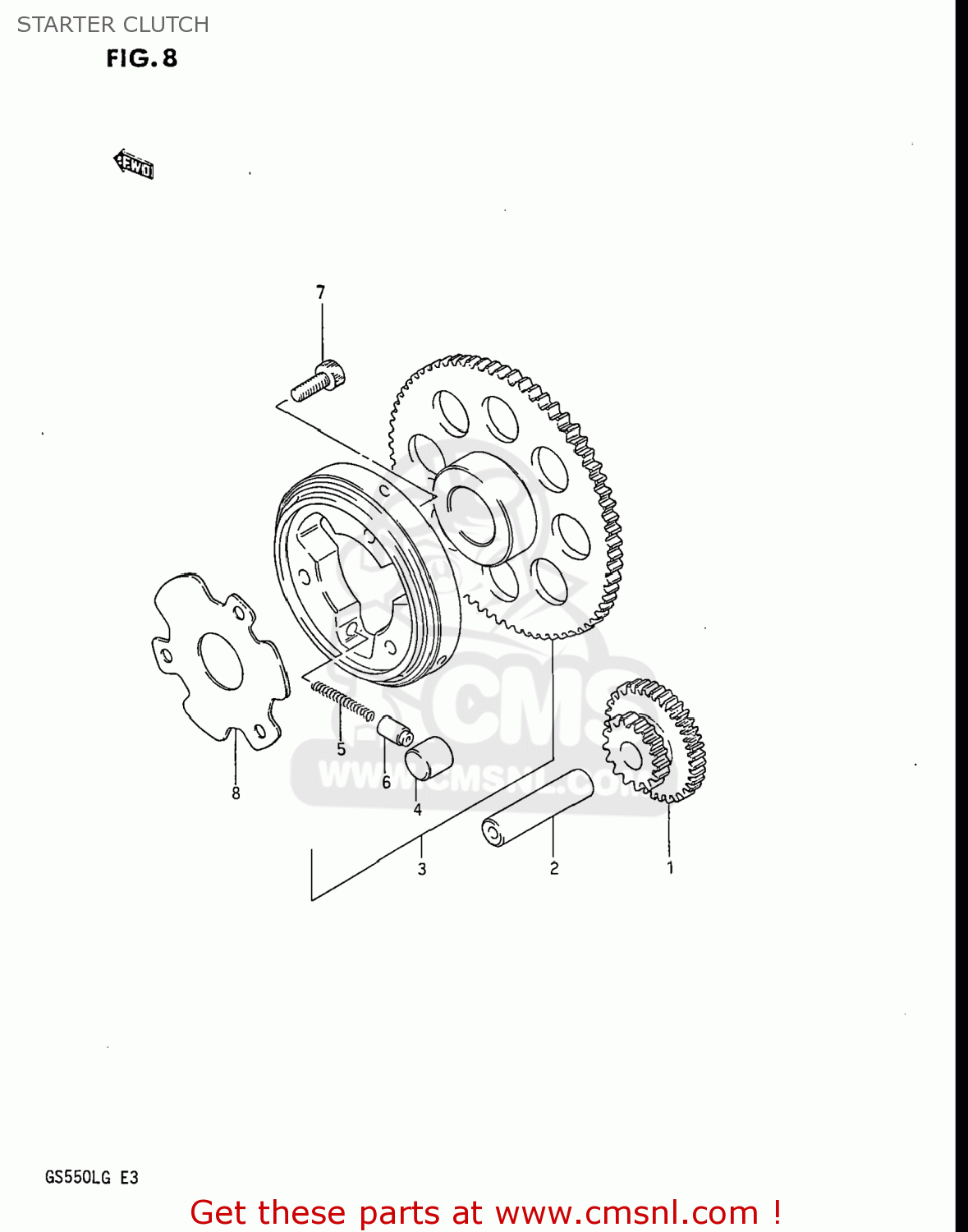STARTER CLUTCH GS550L 1985 (F) USA (E03)