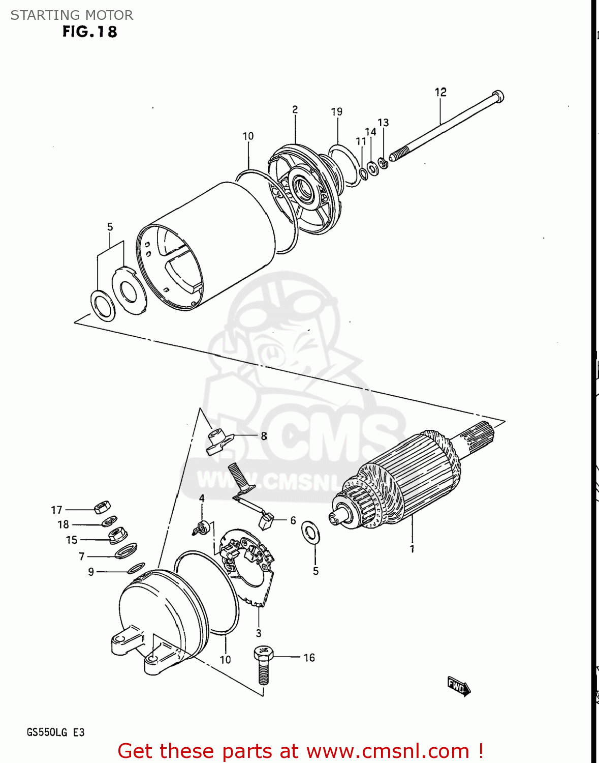 STARTING MOTOR GS550L 1985 (F) USA (E03)