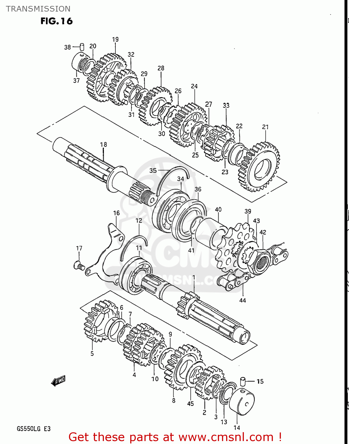 TRANSMISSION GS550L 1985 (F) USA (E03)