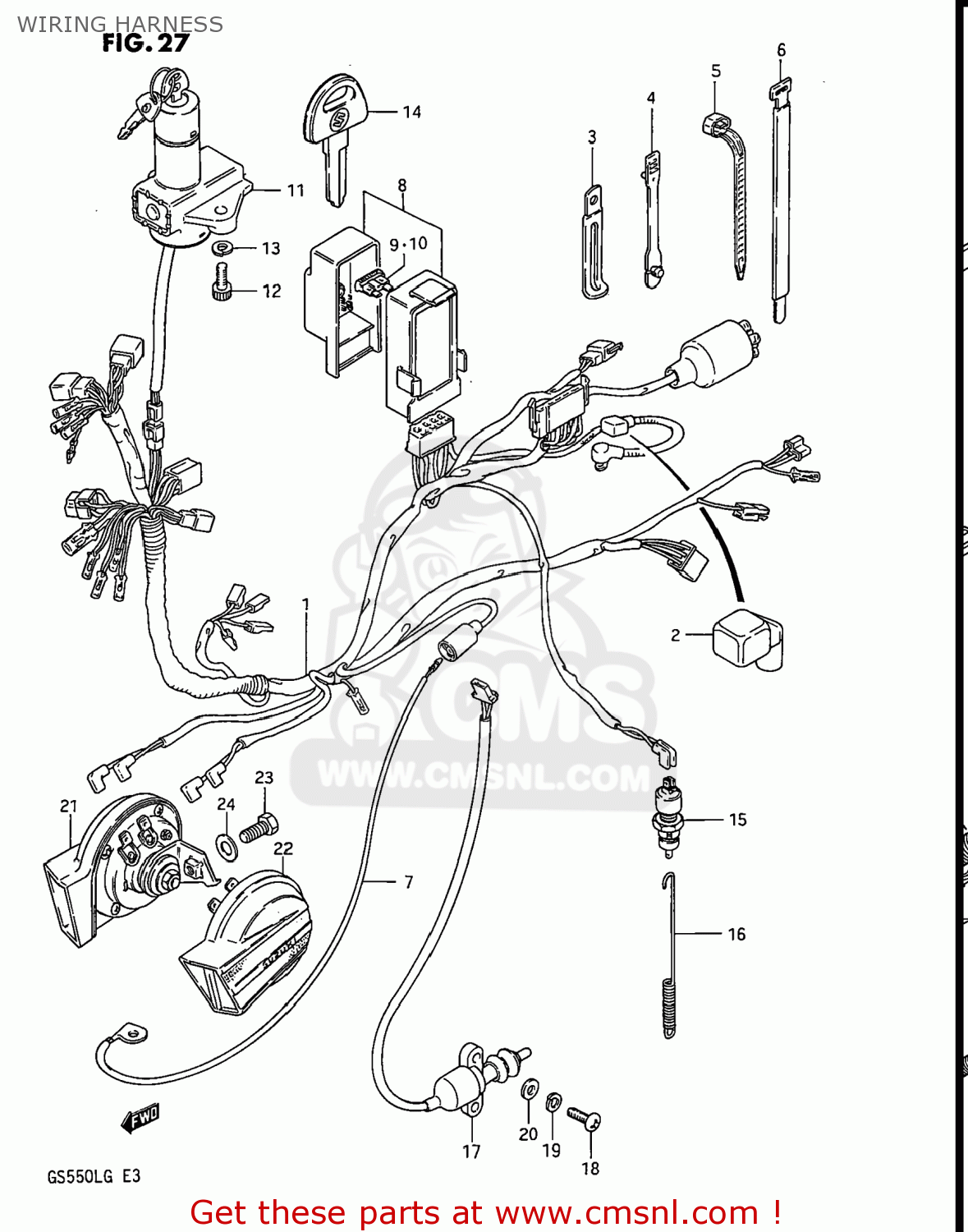 WIRING HARNESS GS550L 1985 (F) USA (E03)