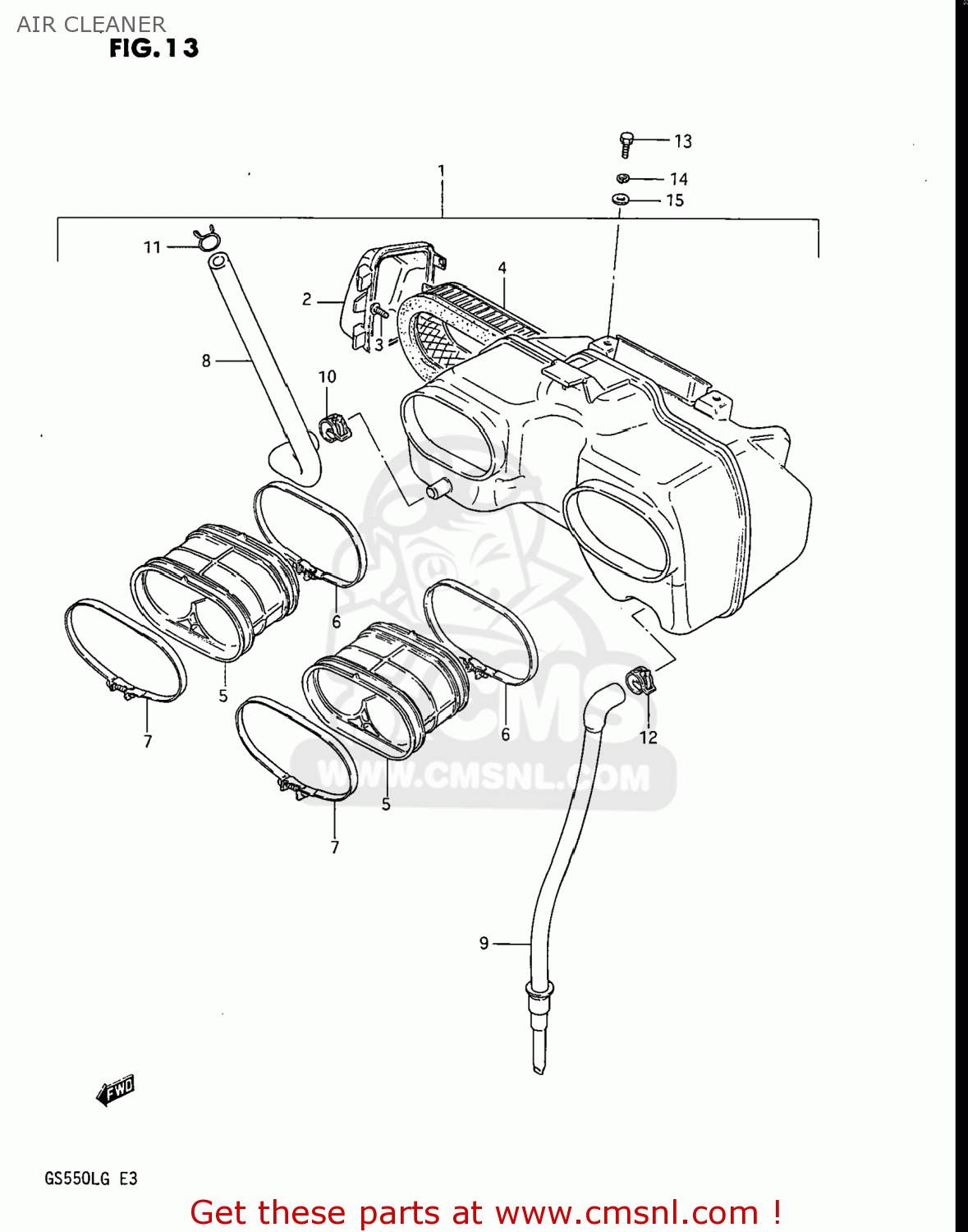 AIR CLEANER GS550L 1986 (G) USA (E03)