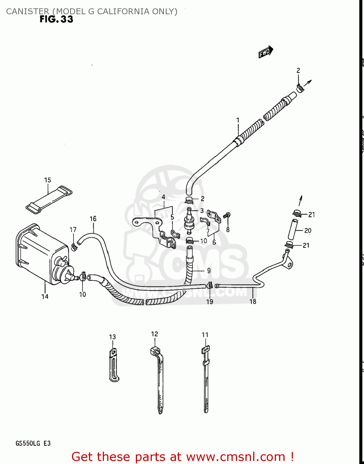 CANISTER (MODEL G CALIFORNIA ONLY) GS550L 1986 (G) USA (E03)