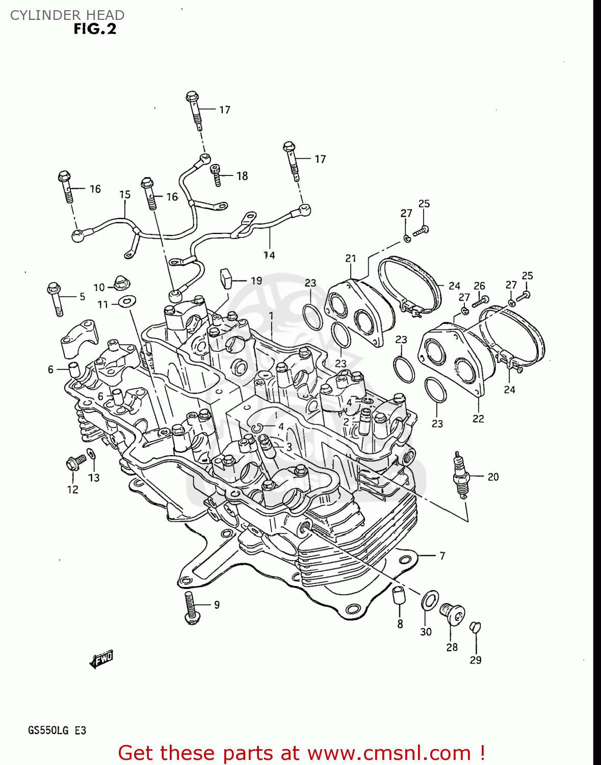 CYLINDER HEAD GS550L 1986 (G) USA (E03)