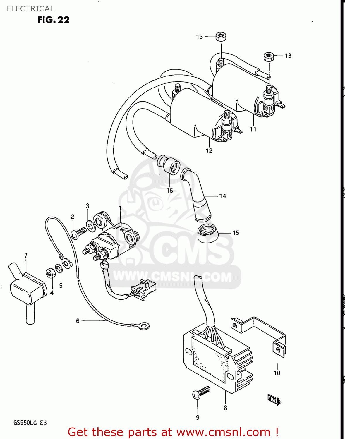 ELECTRICAL GS550L 1986 (G) USA (E03)