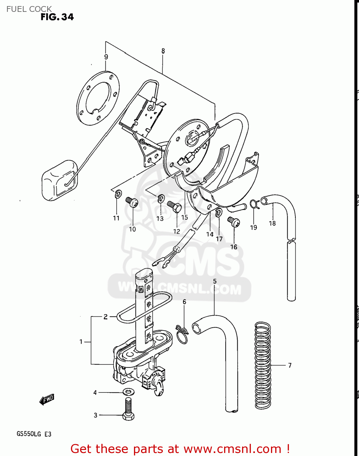 FUEL COCK GS550L 1986 (G) USA (E03)