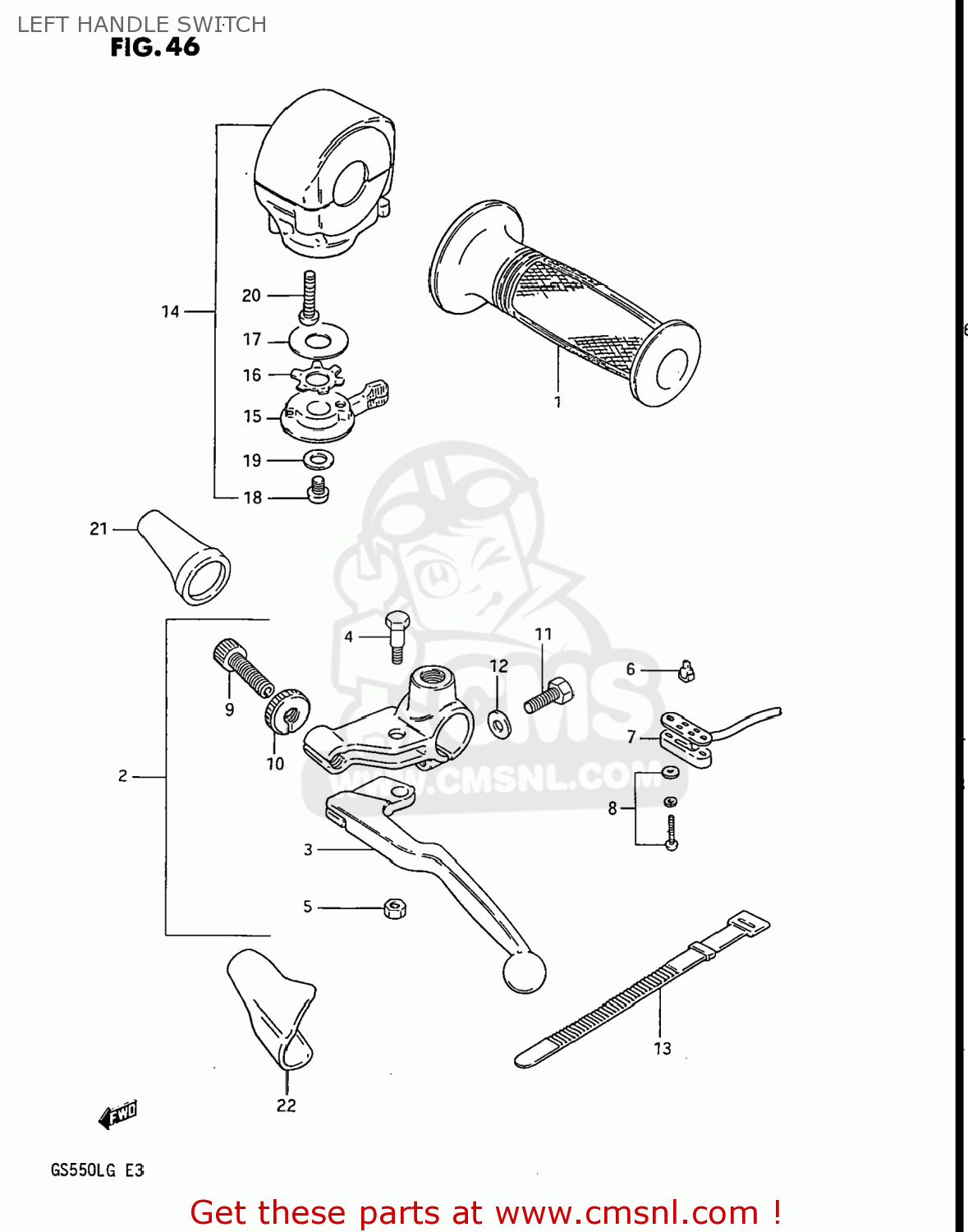 LEFT HANDLE SWITCH GS550L 1986 (G) USA (E03)