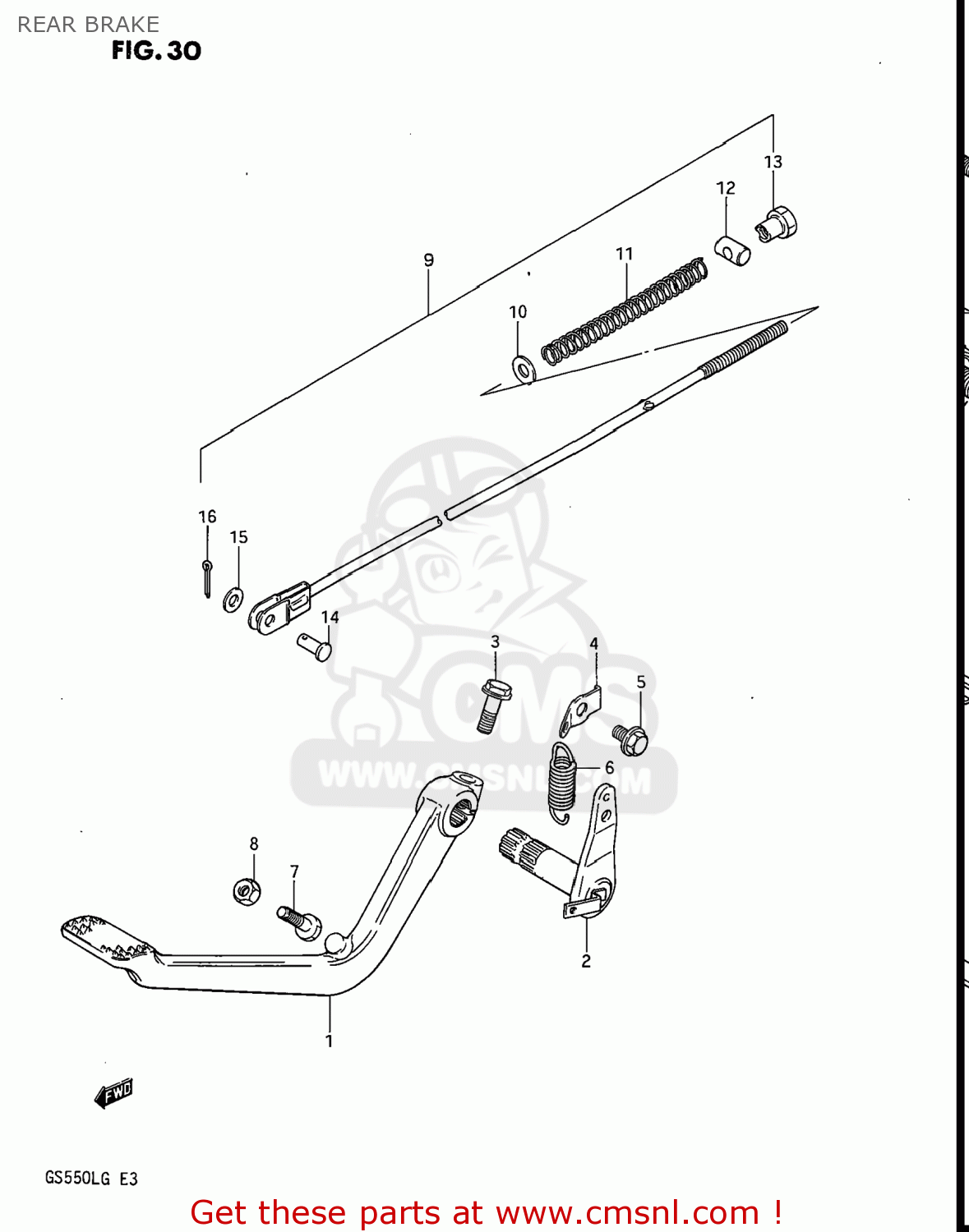 REAR BRAKE GS550L 1986 (G) USA (E03)