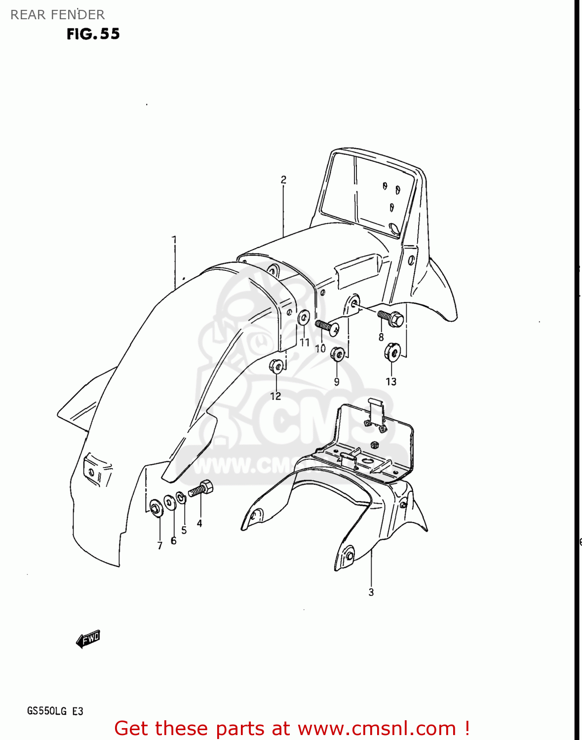 REAR FENDER GS550L 1986 (G) USA (E03)