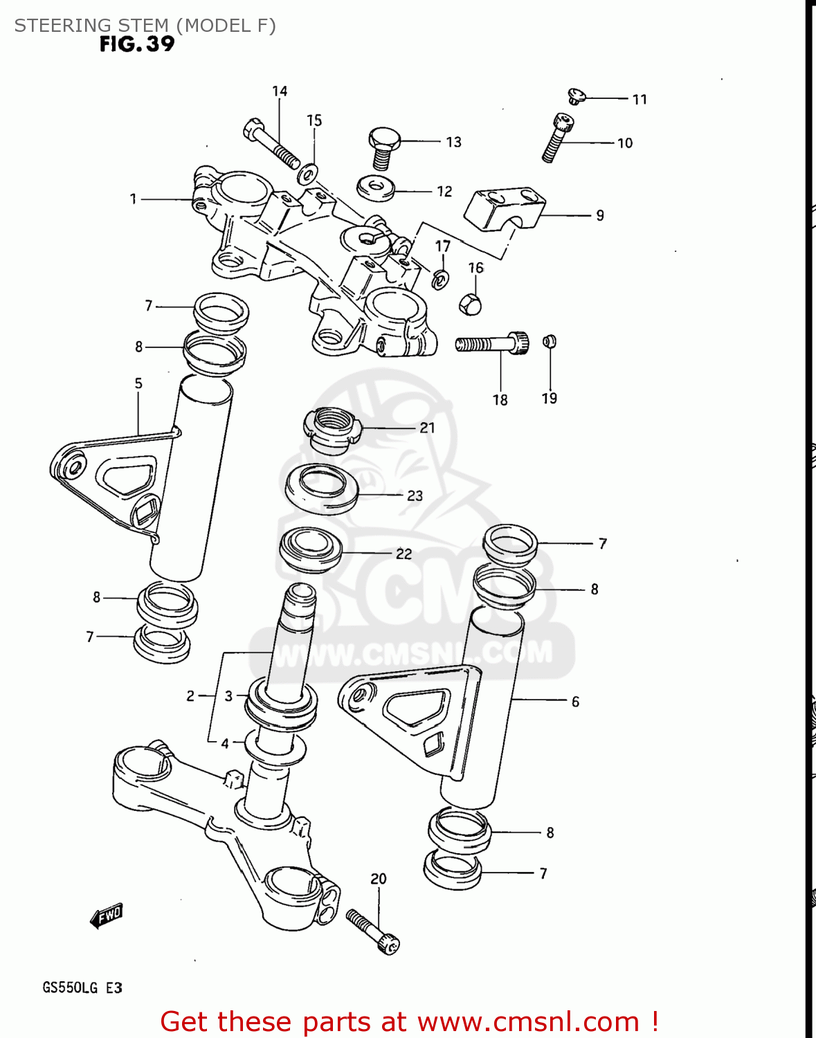 STEERING STEM (MODEL F) GS550L 1986 (G) USA (E03)